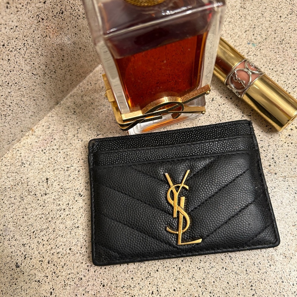 YSL Black Card Holder, wallet only